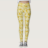 Kleurrijke Tropische Banaan Patroon Trendy Fruit Leggings (Voorkant)