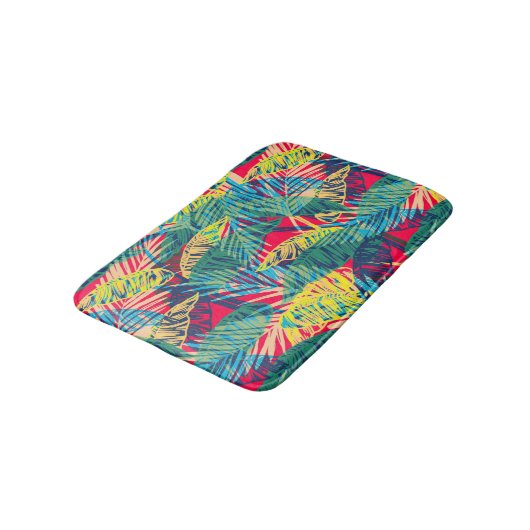 Kleurrijke tropische bladeren badmat (Gekanteld)