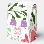 Kleurrijke tropische bladeren, boog maximalistisch bedankdoosjes (Geopend)