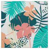 Kleurrijke tropische bladeren collage stof (Swatch)