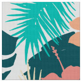 Kleurrijke tropische bladeren collage stof (Close Up)