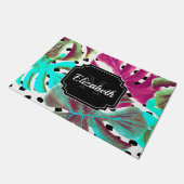 Kleurrijke tropische bladeren deurmat (Schuin)