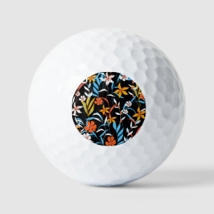 Kleurrijke tropische bladeren: donker achtergrondp golfballen