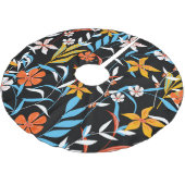 Kleurrijke tropische bladeren: donker achtergrondp kerstboom rok (Gekanteld)