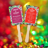 Kleurrijke tropische bladeren en boog bruiloft pro handwaaier