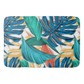 Kleurrijke tropische bladeren, exotisch patroonont badmat (Voorkant)