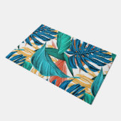 Kleurrijke tropische bladeren, exotisch patroonont deurmat (Schuin)