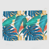 Kleurrijke tropische bladeren, exotisch patroonont golfhanddoek (Horizontaal)