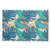 Kleurrijke tropische bladeren, exotisch patroonont kussensloop (Achterkant)