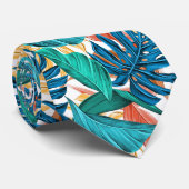 Kleurrijke tropische bladeren, exotisch patroonont stropdas (Opgerold)