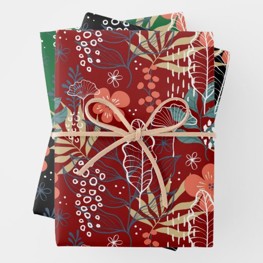 Kleurrijke tropische bladeren inpakpapier vel (In situ)