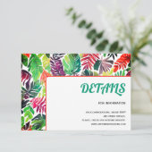 Kleurrijke tropische bladeren, lijst maximalistisc informatiekaartje (Staand voorkant)