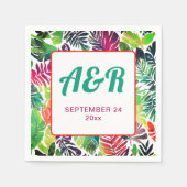 Kleurrijke tropische bladeren, lijst maximalistisc servet (Voorkant)