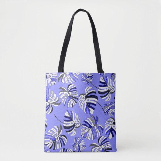Kleurrijke tropische bladeren, modern luxe patroon tote bag (Voorkant)
