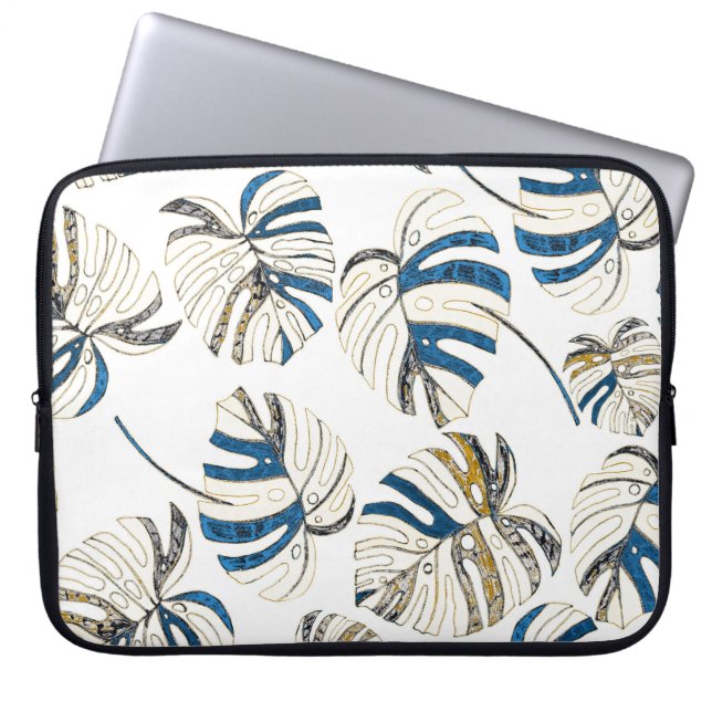 Kleurrijke tropische bladeren, modern patroon. laptop sleeve (Voorkant)