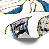 Kleurrijke tropische bladeren, modern patroon. poster (Hoek)