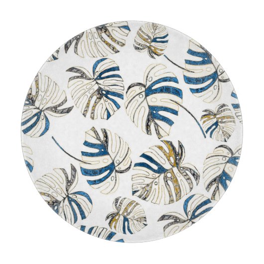 Kleurrijke tropische bladeren, modern patroon. snijplank (Voorkant)