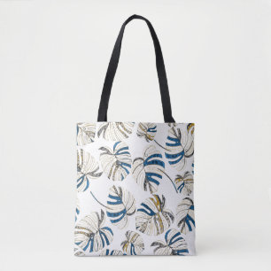 Kleurrijke tropische bladeren, modern patroon. tote bag
