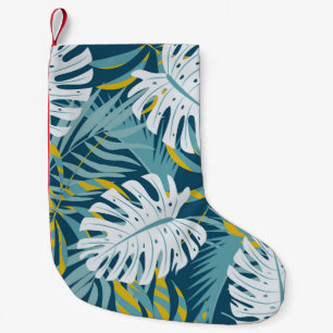 Kleurrijke tropische bladeren, origineel abstract kleine kerstsok