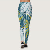 Kleurrijke tropische bladeren, origineel abstract  leggings (Achterkant)