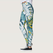 Kleurrijke tropische bladeren, origineel abstract  leggings (Links)