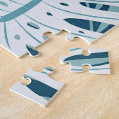 Kleurrijke tropische bladeren, origineel abstract  legpuzzel (Zijkant)