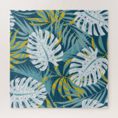 Kleurrijke tropische bladeren, origineel abstract  legpuzzel (Horizontaal)