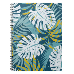 Kleurrijke tropische bladeren, origineel abstract notitieboek