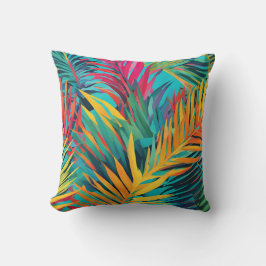 Kleurrijke tropische bladeren Palm fronds Kussen
