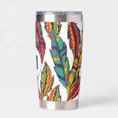 Kleurrijke Tropische bladeren Patroon Monogram Geïsoleerde Drinkbeker (Achterkant)