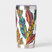 Kleurrijke Tropische bladeren Patroon Monogram Geïsoleerde Drinkbeker (Voorkant)