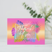 Kleurrijke tropische bladeren Sunset ID575 Bedankkaart (Staand voorkant)