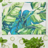 kleurrijke tropische bladeren van bananen en van M Theedoek (Gevouwen)