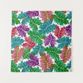 Kleurrijke tropische bladeren wandkleed (Voorkant (horizontaal))