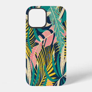 Kleurrijke tropische bladeren: zomerpatroon. iPhone 12 hoesje