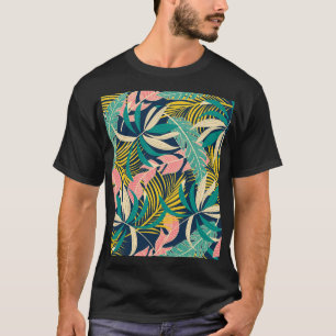Kleurrijke tropische bladeren: zomerpatroon. t-shirt