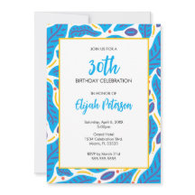 Kleurrijke Tropische Blauwe Bladeren Doodle