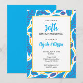 Kleurrijke Tropische Blauwe Bladeren Doodle Kaart (Voorkant / Achterkant)