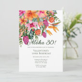 Kleurrijke tropische bloemen Aloha Luau verjaardag Kaart (Staand voorkant)