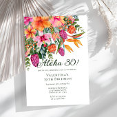Kleurrijke tropische bloemen Aloha Luau verjaardag Kaart