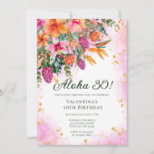 Kleurrijke tropische bloemen Aloha Luau verjaardag Kaart (Voorkant)
