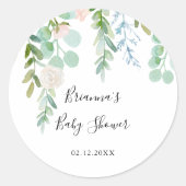 Kleurrijke Tropische Bloemen Baby shower Favor Ronde Sticker (Voorkant)