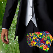 Kleurrijke Tropische Bloemen Bloemkunstige Heren D Stropdas