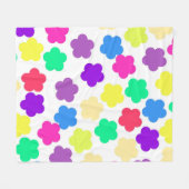 Kleurrijke tropische bloemen botanische lente zome fleece deken (Voorkant (Horizontaal))