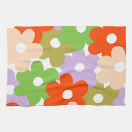 Kleurrijke tropische bloemen botanische lente zome theedoek