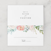 Kleurrijke Tropische Bloemen Bruiloft Plaats Kaart Plaatskaartje (Buitenkant ongevouwen)