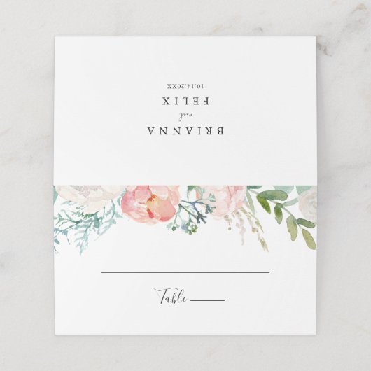 Kleurrijke Tropische Bloemen Bruiloft Plaats Kaart Plaatskaartje (Buitenkant ongevouwen)