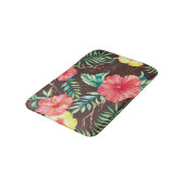 Kleurrijke tropische bloemen donkere achtergrond badmat (Gekanteld)
