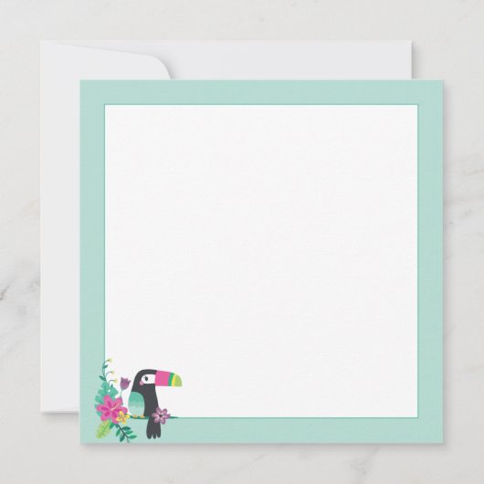 kleurrijke tropische bloemen en inspirerend toucan (Achterkant)