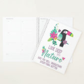kleurrijke tropische bloemen en inspirerend toucan planner (Display)